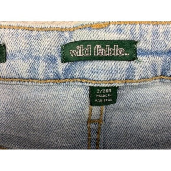 Wild Fable Size 2 26 Womens Shorts Shortie Cuffed Hem Light Wash Mid Ri… - Picture 2 of 4